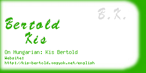 bertold kis business card